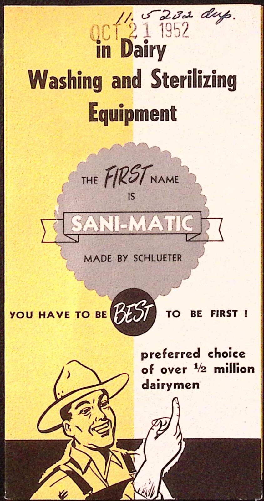 1952 Sani-Matic Dairy Washing and Sterilizing Equipment Brochure The Schluter Co