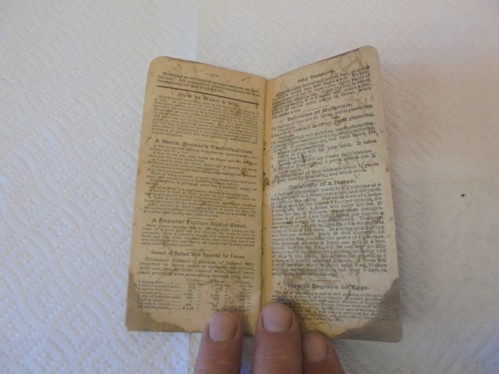 pocket notebook william deering chicago 1891 grain grass cutting machinery rough