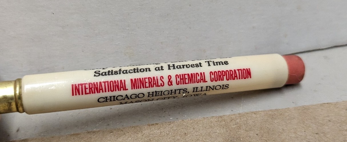 Vintage International Fertilizers Chicago Hts IL Mason City IA Bullet Pencil