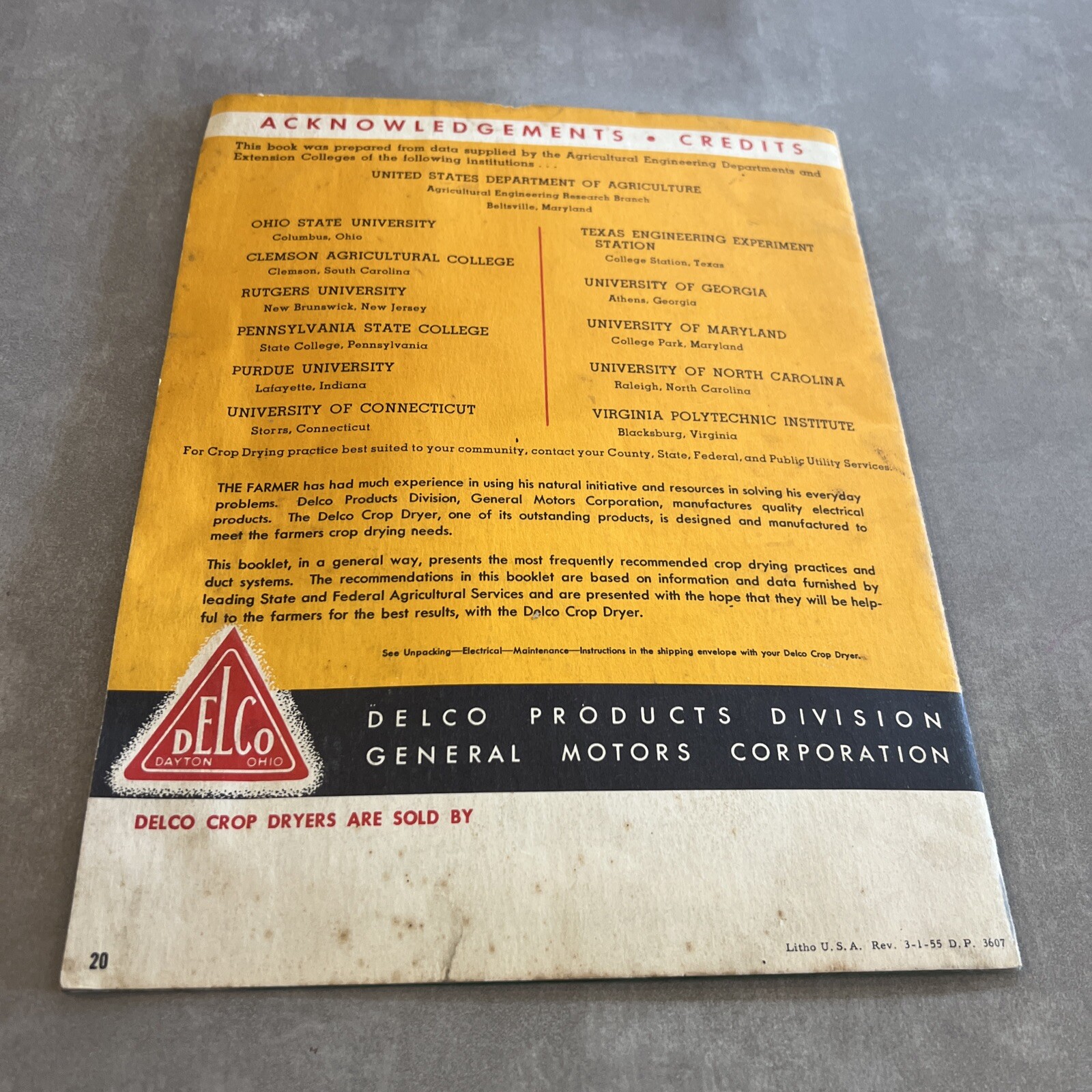 DELCO Crop Dryer for Hay – Corn – Grains 1955 Advertising Booklet