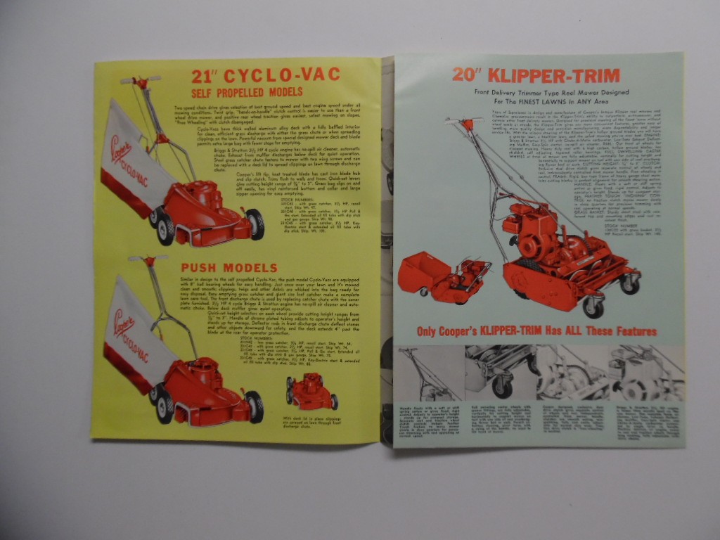 c.1970 Copper Mfg Co Lawn Mower Catalog Brochure Klipper Marshalltown IA Vintage