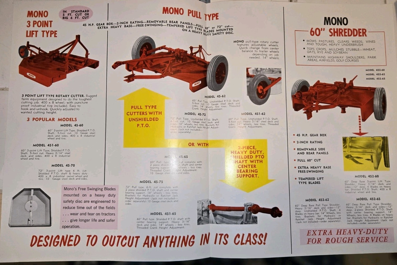 2 1970s Mono D SERIES lawn mowers AND ROTARY CUTTERS original sales BROCHURES