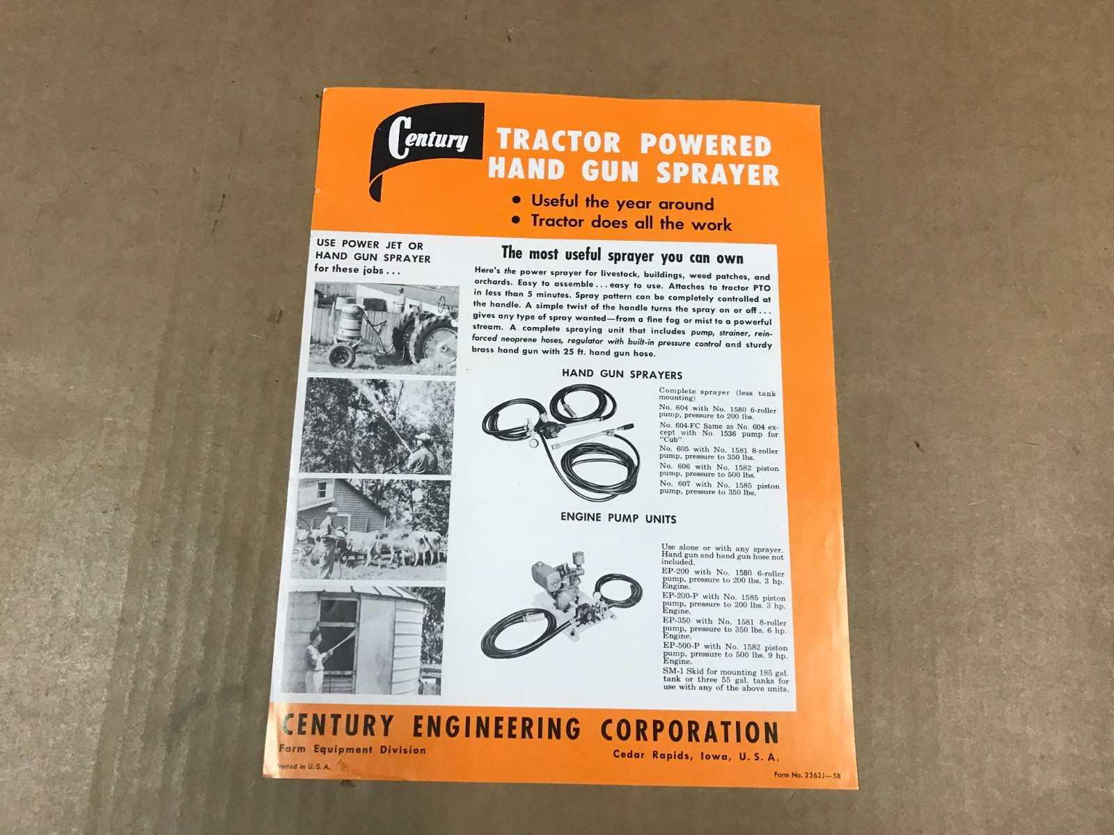 Vintage Century Tractor Powered Hand Gun Sprayer – Salesman Flyer