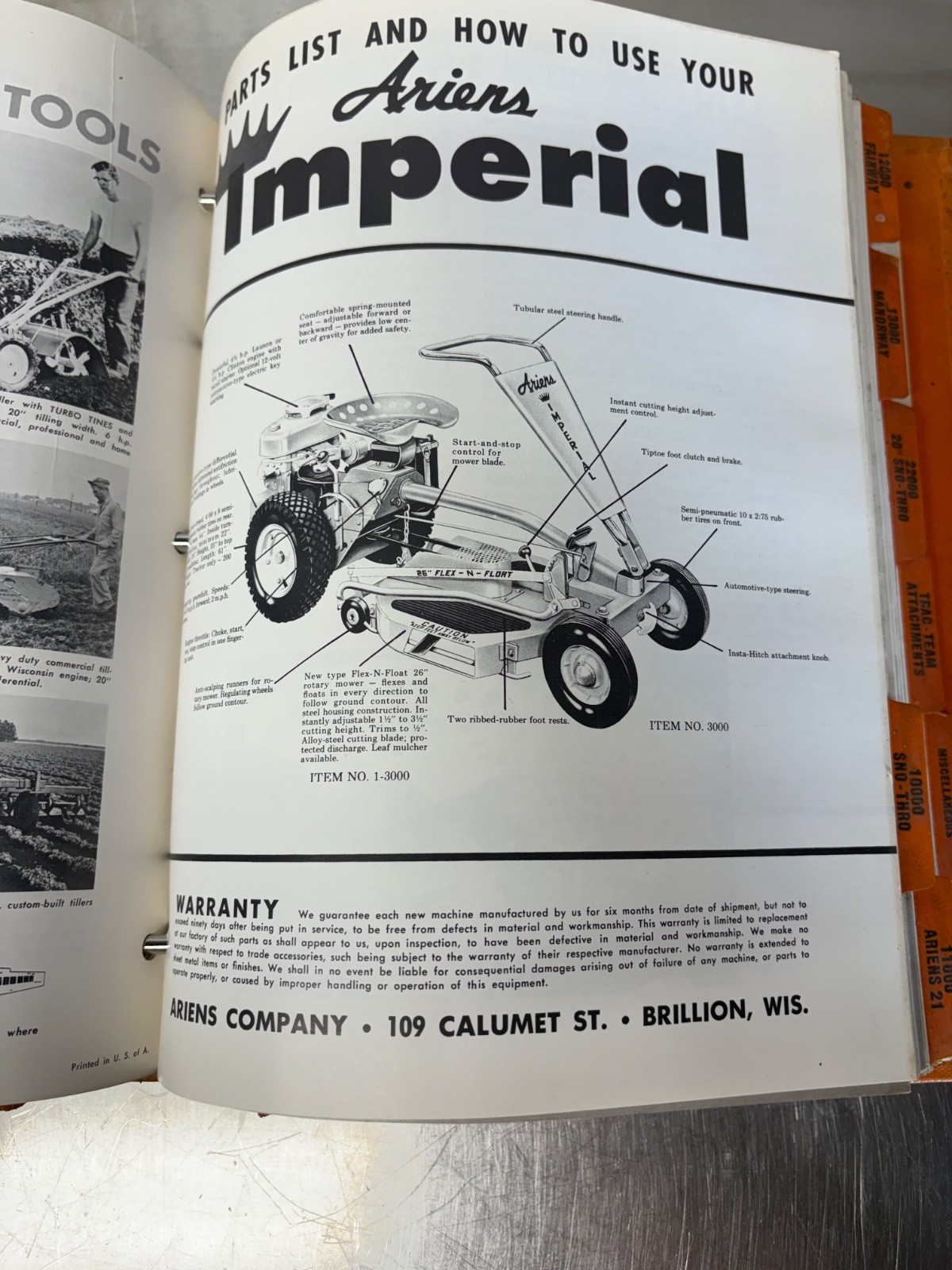 RARE ARIENS Equipment Dealer Service Manual Riding Mower Snow Mobile Tillers