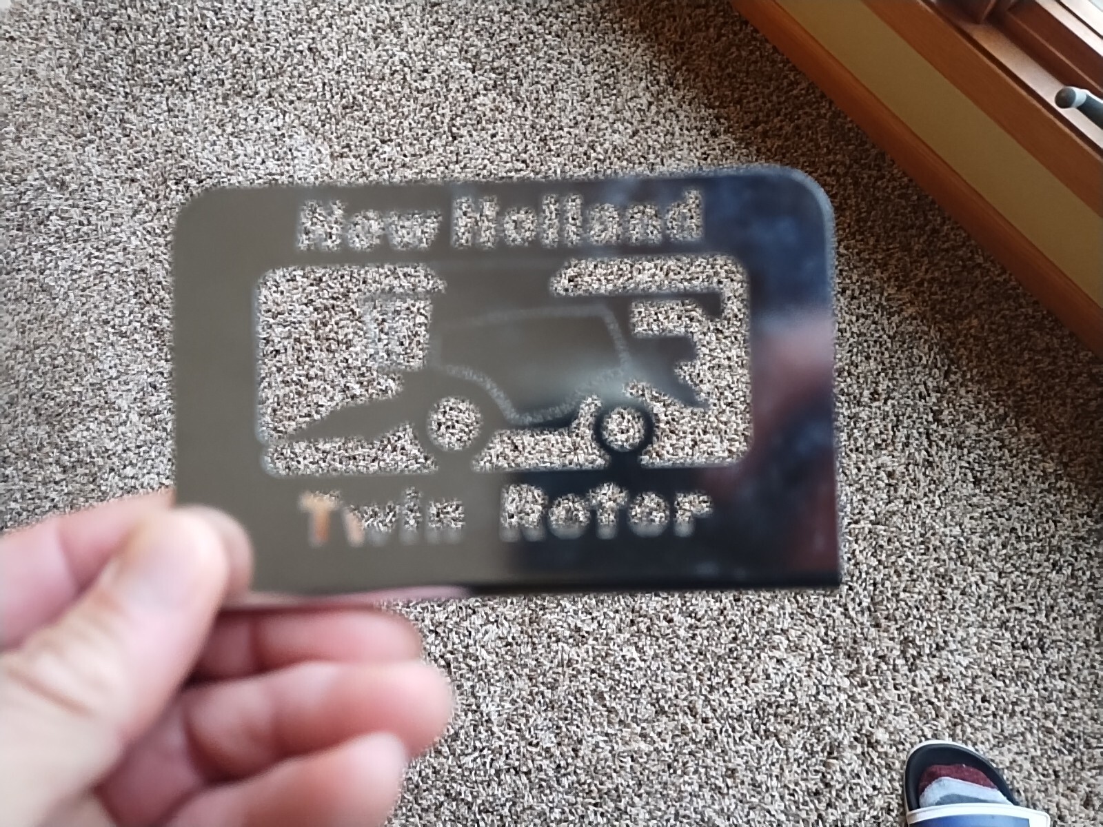 Vtg New Holland Twin Rotor Combine GRAND ISLAND PLANT Metal Emblem Sign Plate
