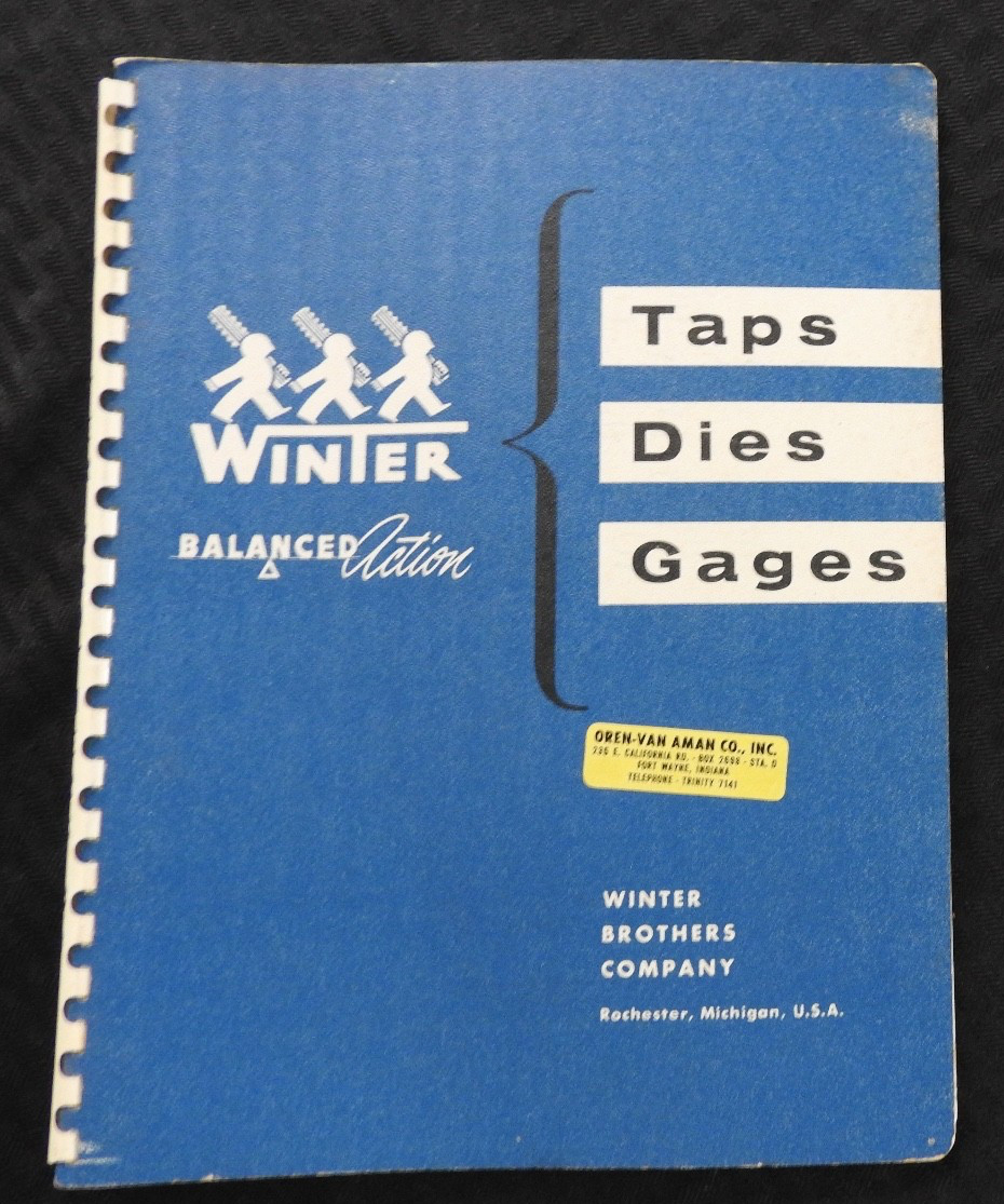 1959-62 Winter Brothers Co. Rochester MI Taps Dies Gages Machinist Sales Catalog