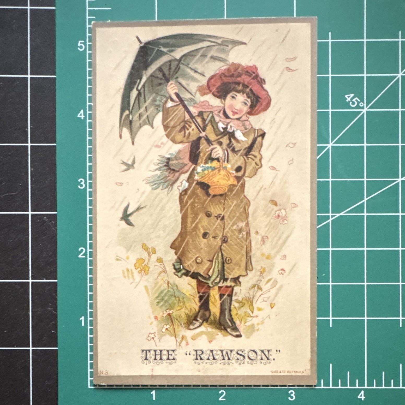 Rawson Mfg. Co. Agriculture Trade Card, Multicolor “The Rawson” Reaper No. 2