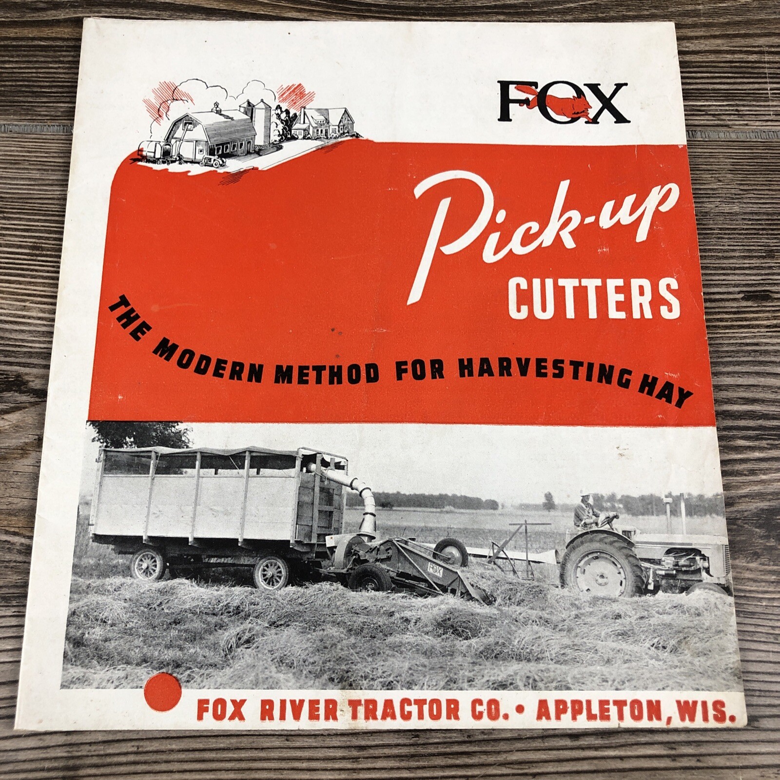 Rare Fox River Tractor Co. Pick-Up Cutters Farming Brochure Pamphlet Appleton WI