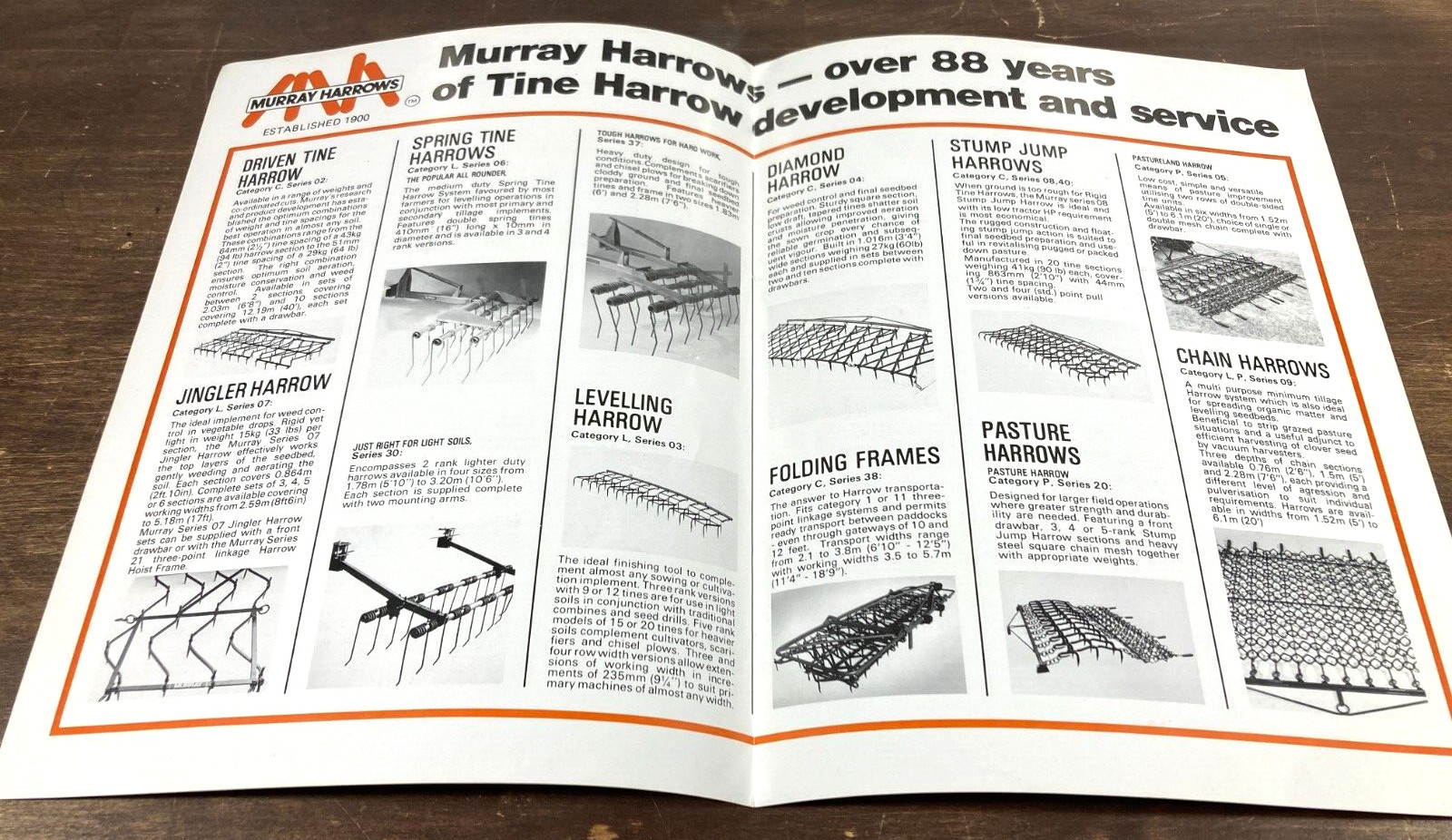 Rare Murray Tine Harrows Australia Dealer Sales Brochure Farm Tractor Implement