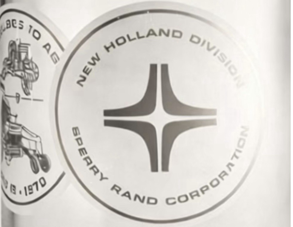 Commemorative New Holland Division Sperry Rand Glass Collectible