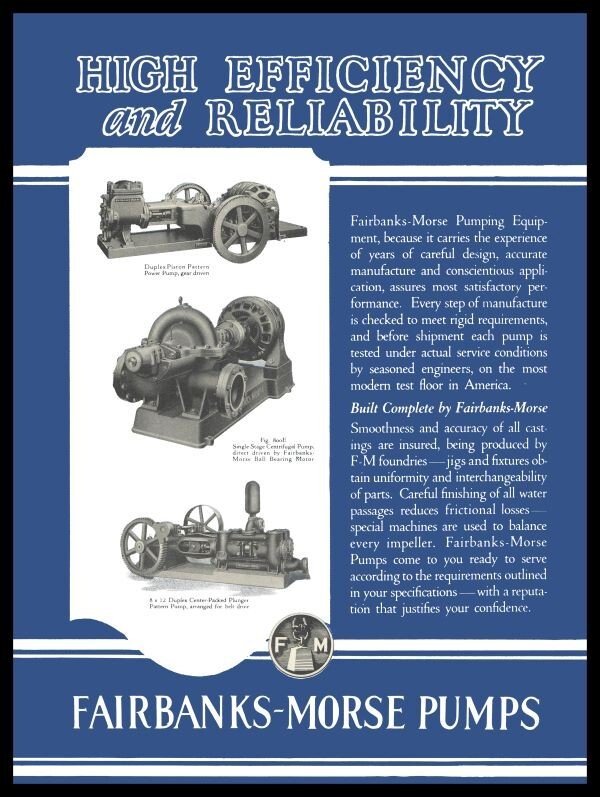 1924 Fairbanks Morse Pumps & Equipment NEW METAL SIGN: 12×16 Ships Free