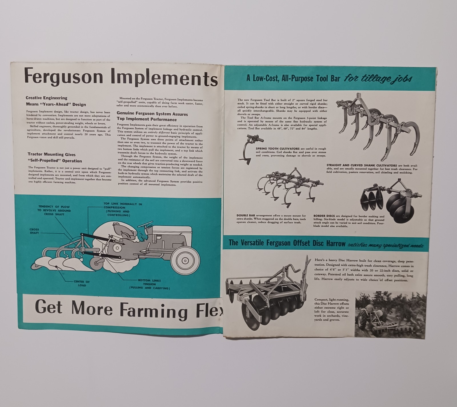 Vintage Farm Advertising Ferguson Implements Tractor Fold Out Mailer