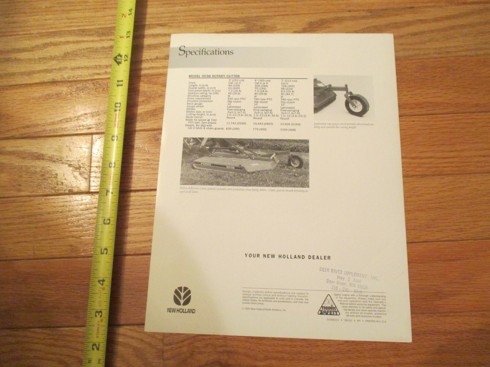 New Holland Tractor Ford Rotary Cutters 953B Dealer sales brochure