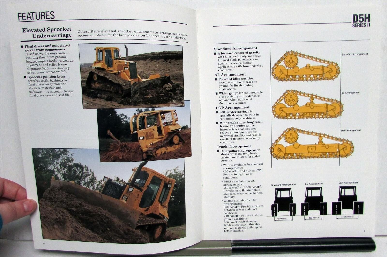 1994 Caterpillar D5H Series II Track Type Tractors Construction Sales Brochure