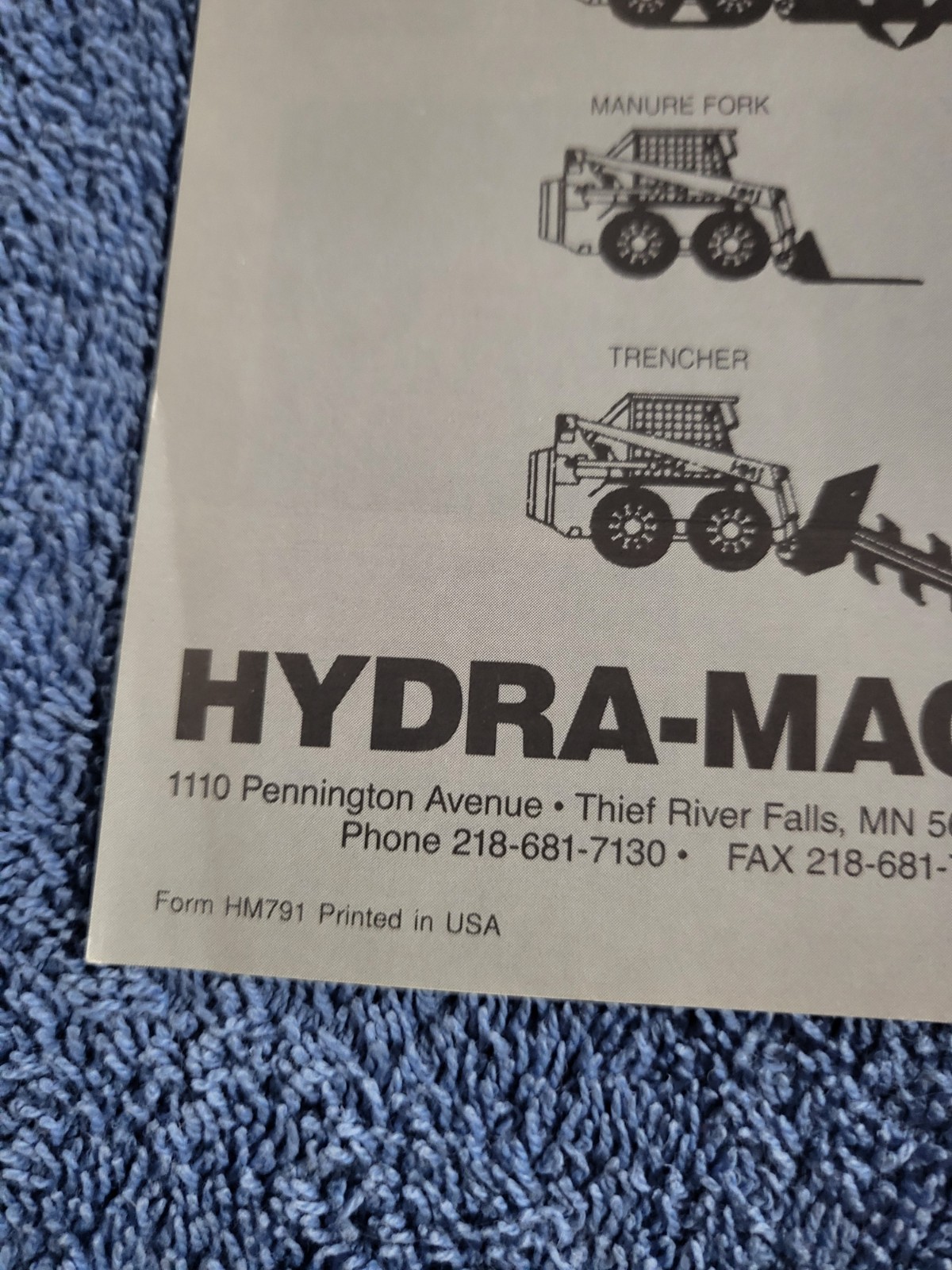 Vintage 1991 Hydra Mac 1450 1850 2650 Skid Steer Loader BROCHURE TRF Minnesota