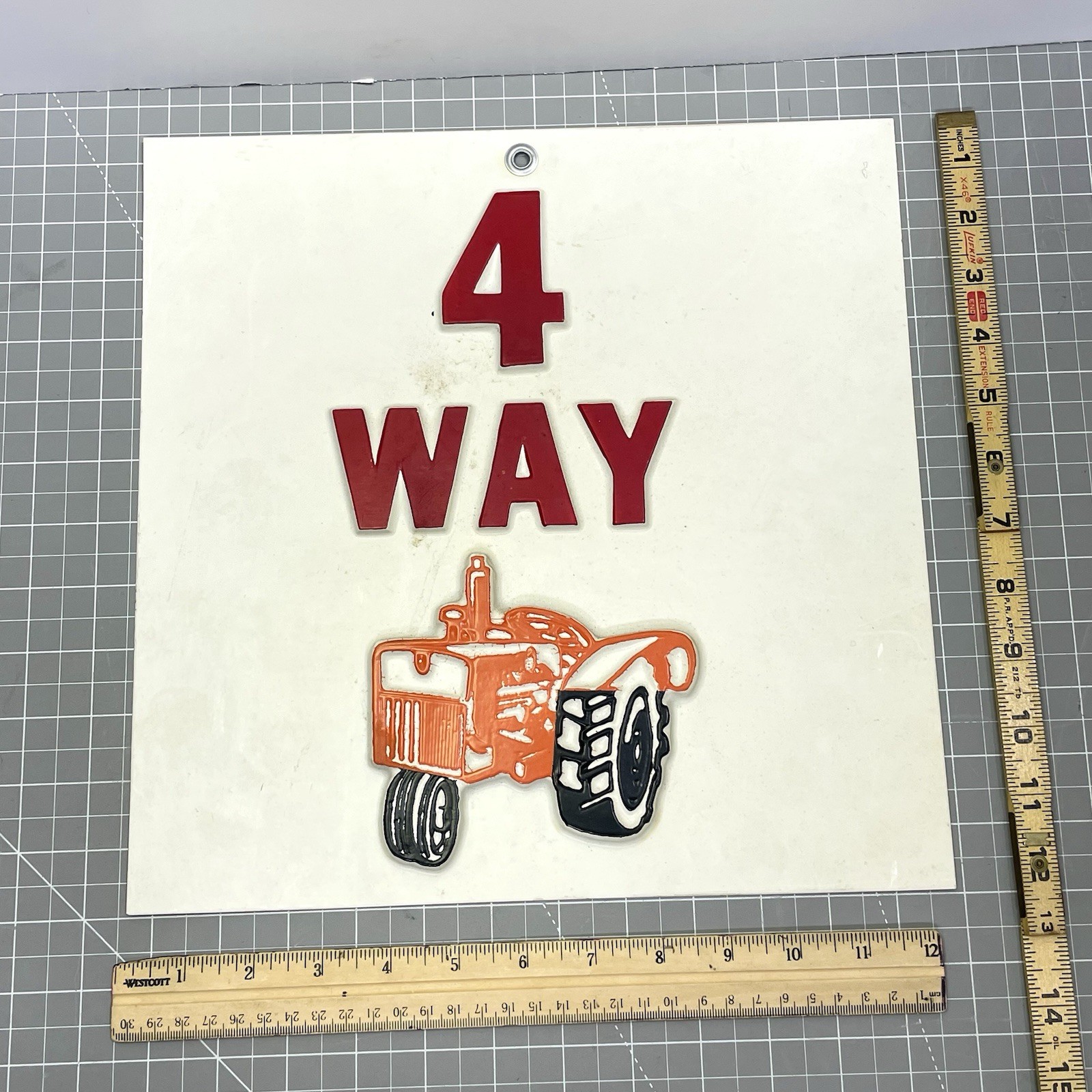 Rare 4 Way Tractor Dealer Display Sign Blow Mold Plastic Farm Equipment Hang