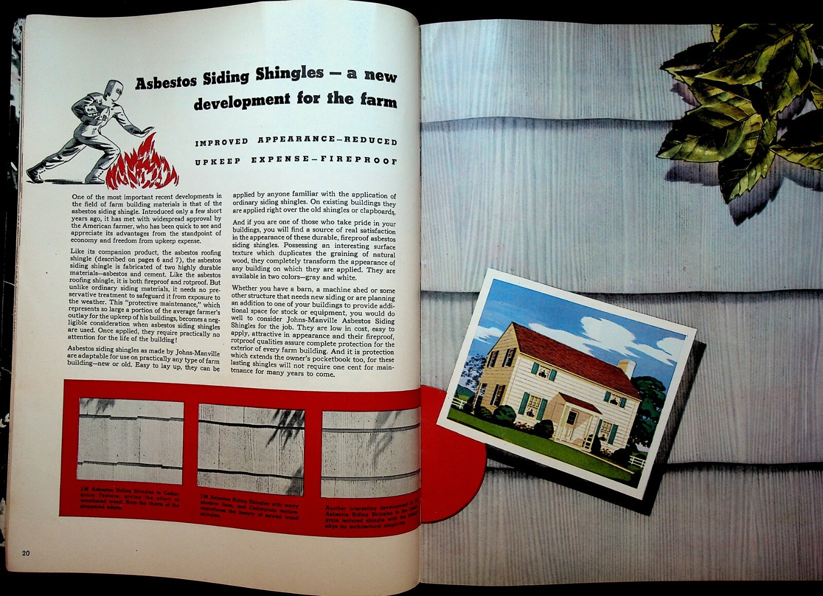 Johns Manville Farm Idea Book ASBESTOS 1942 Peter Helck Dinner Time Cover