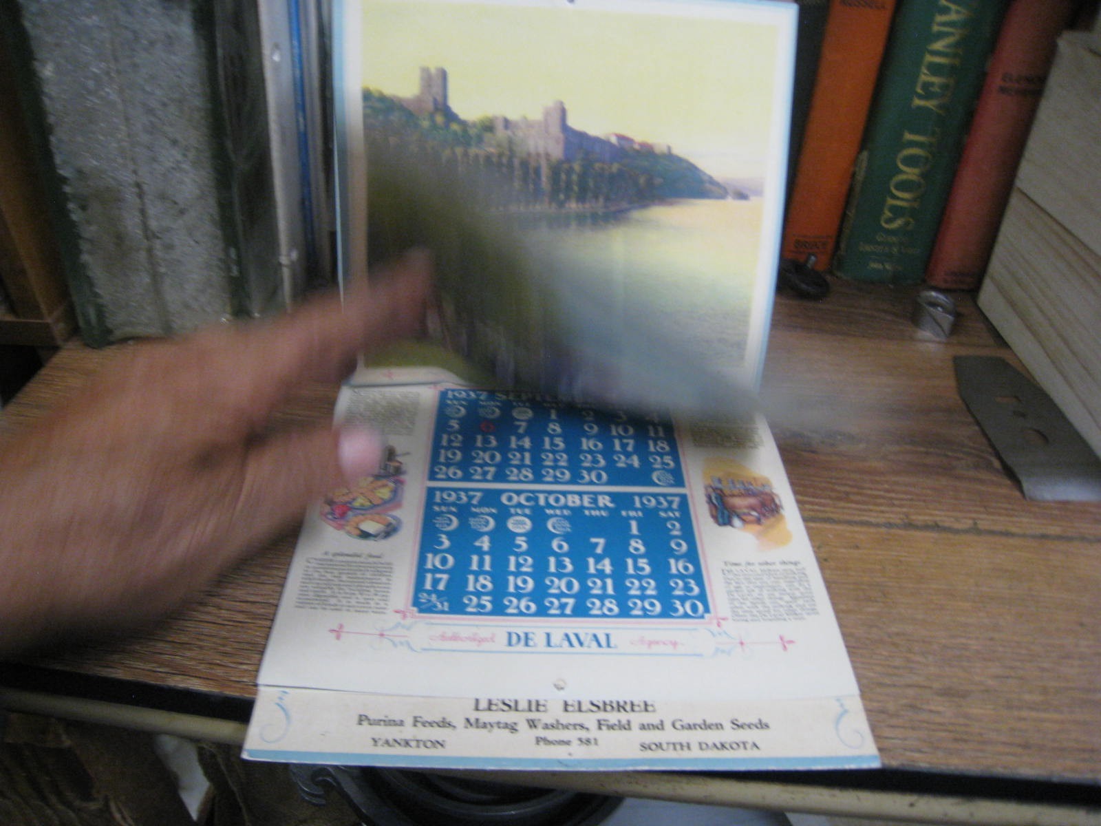 1937 De Laval Cream Separators Graphic WALL Calendar L ELSBREE YANKTON S D