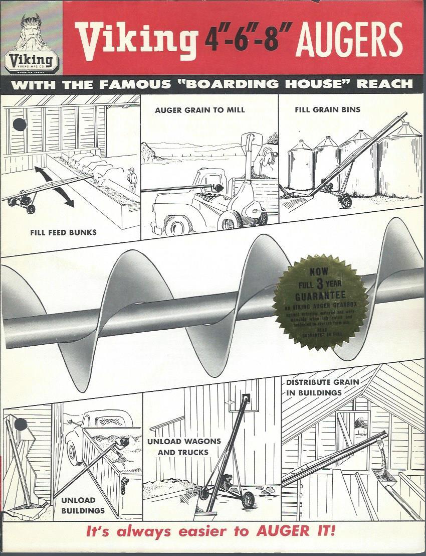 Farm Equipment Brochure – Viking – 4 6 8 inch Augers – c1962 (F3352)