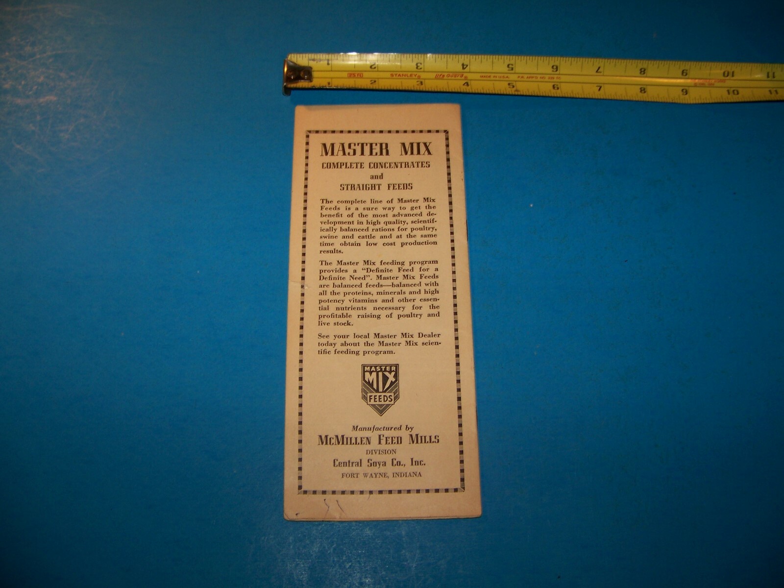 Master Mix Feeds McMillen Feed Mills Song Book Vintage Undated