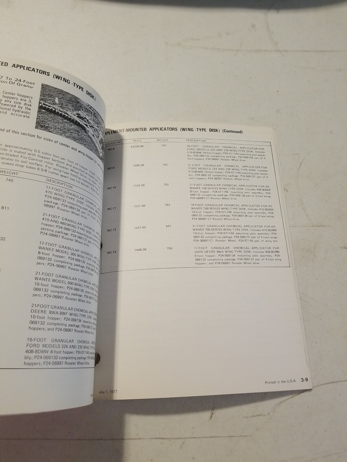 Original 1977-78 GANDY Farm Equipment Catalog Price List Brochure