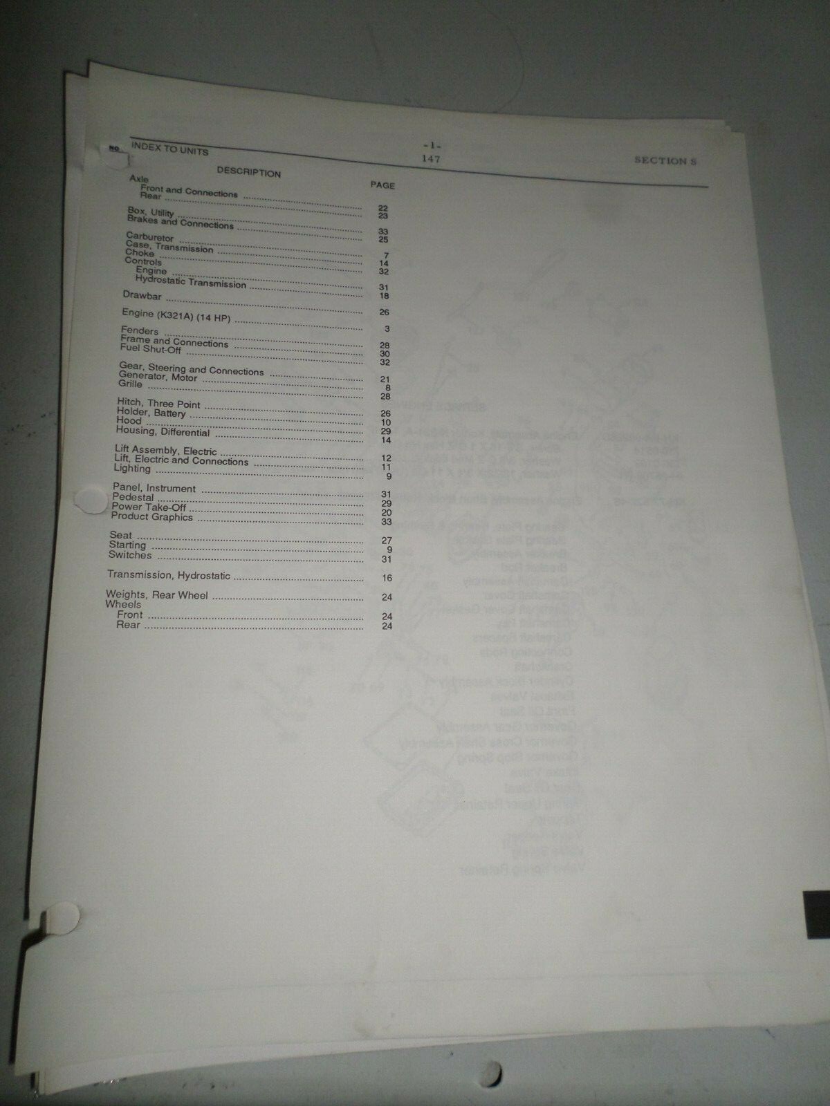 Internatial Cub Cadet Model 147 Replacement Parts and Accessories Catalog