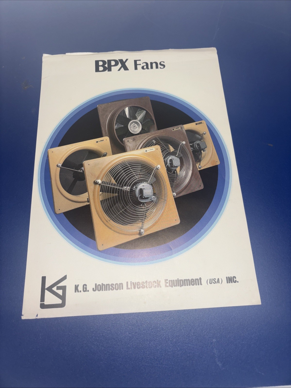 Vintage BMX Fans Schematic Brochure K.G. Johnson Livestock Equipment Baraboo