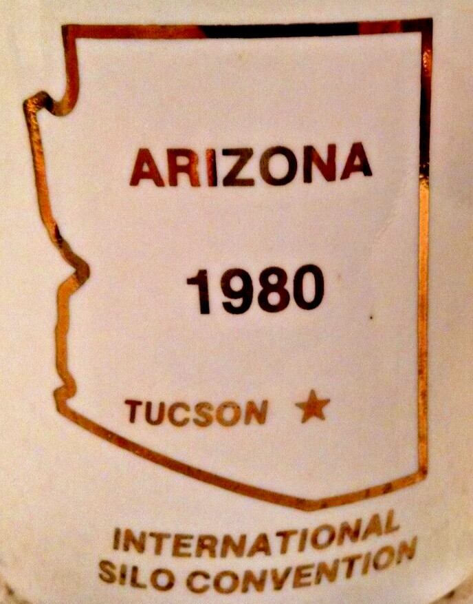 SILO-MATIC MUG VAN DUSEN ARIZONA 1980 INTL SILO CONVENTION GC SHAFER 24K GOLD.