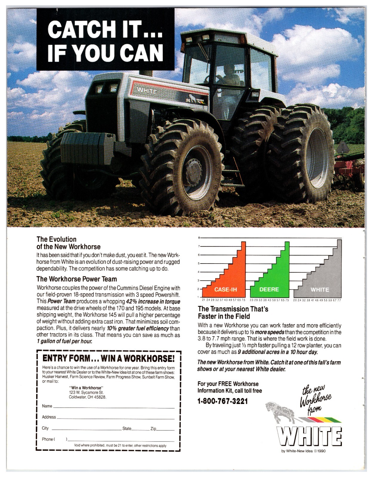 1990 White Workhorse Tractors – Original Print Advertisement (8in x 11in)