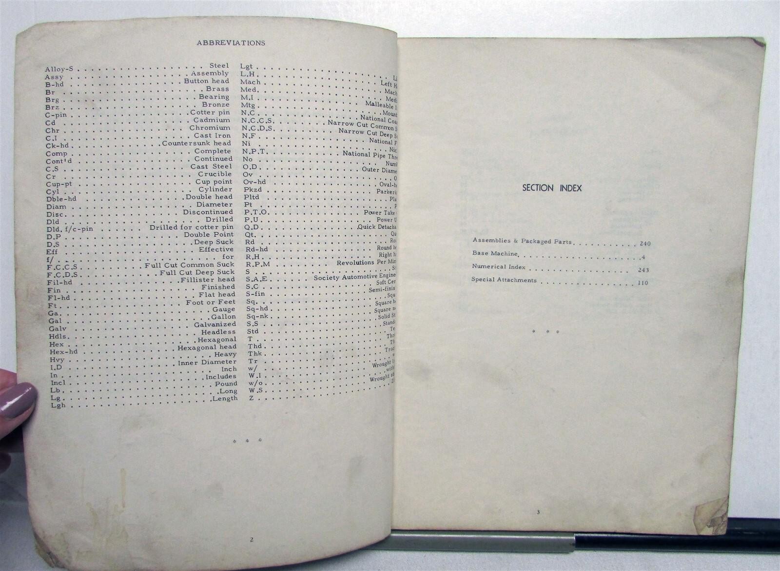 1959 Allis Chalmers Forage Harvester Specs Construction Dealer Parts Catalog