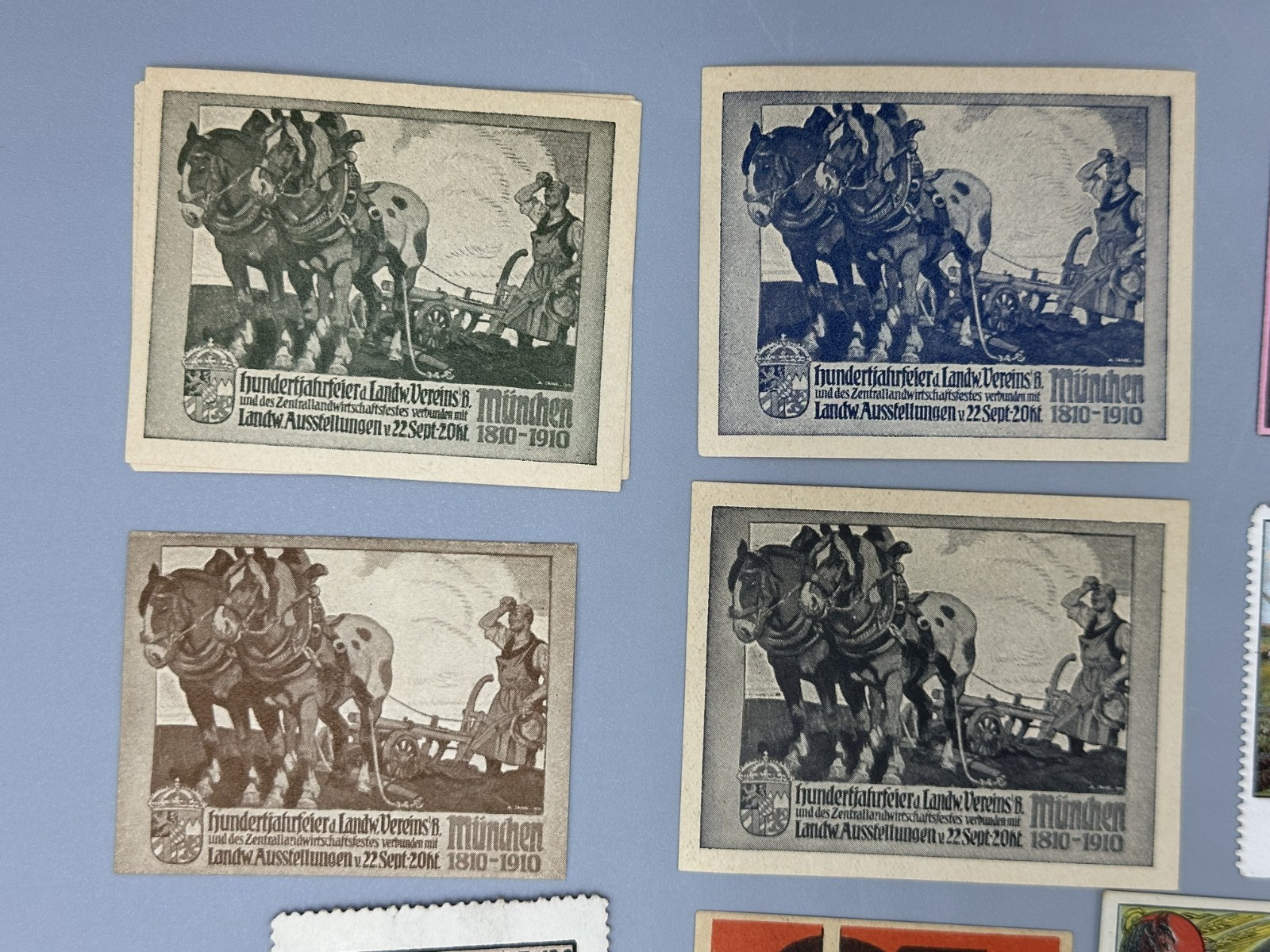 Antique GERMAN FARM EXPO Agricultural Advertising POSTER STAMP Cinderella