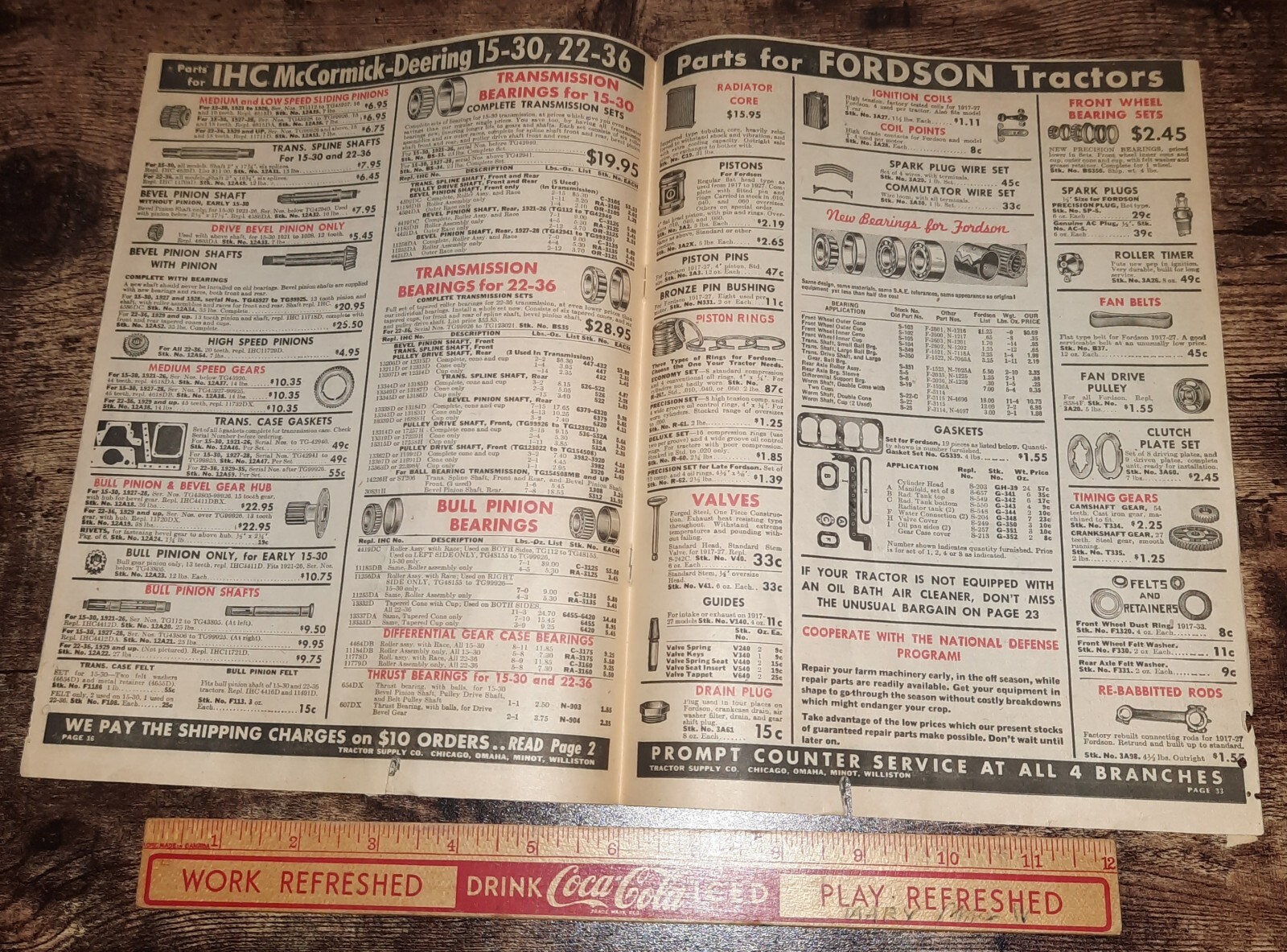 Tractor Supply Co. Guaranteed New Parts 1942 Order Guide IHC Fordson Hart-Parr