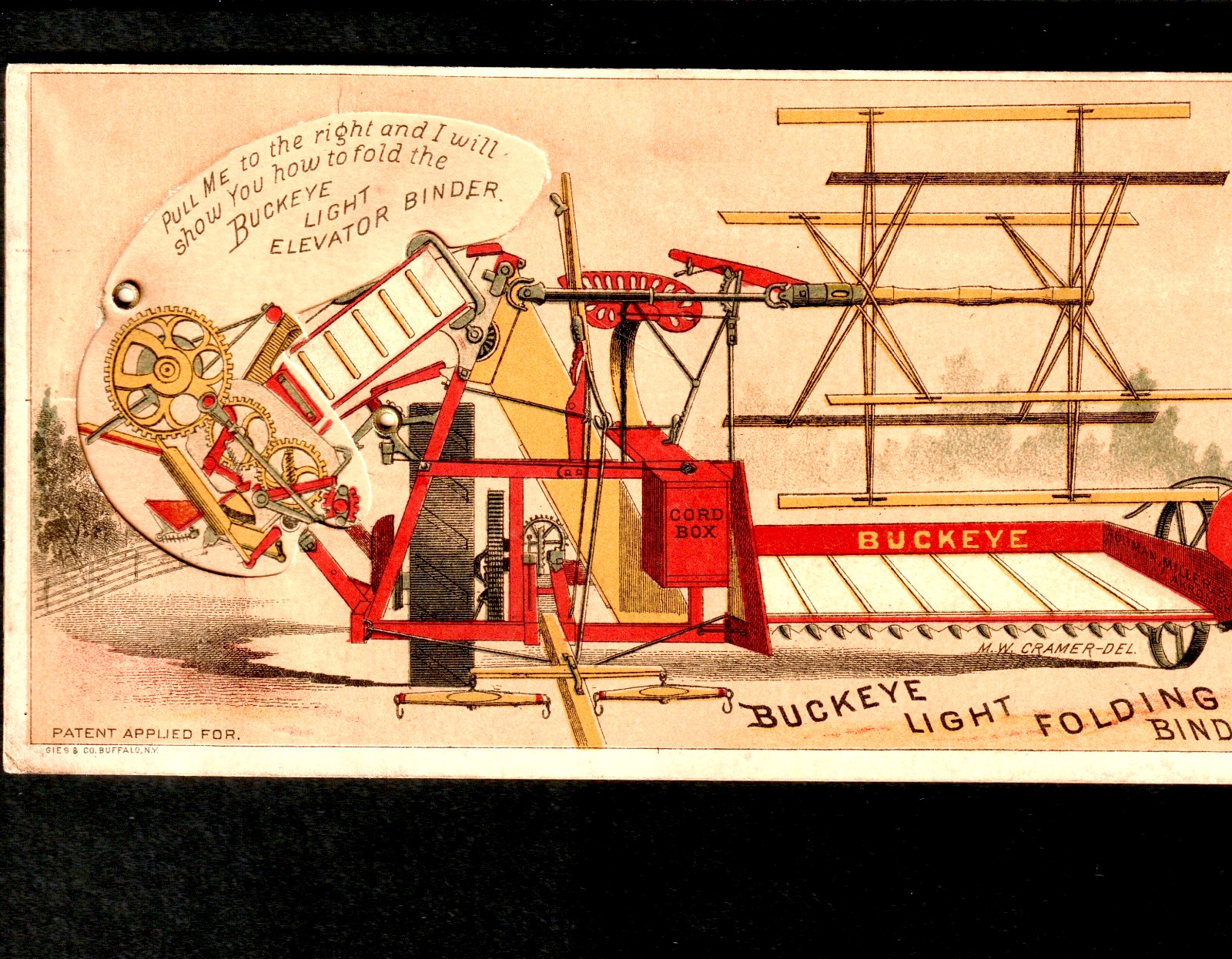 Mechanical Trade Card Buckeye Light Folding Binder Farm Machinery Novelty SR.f.B