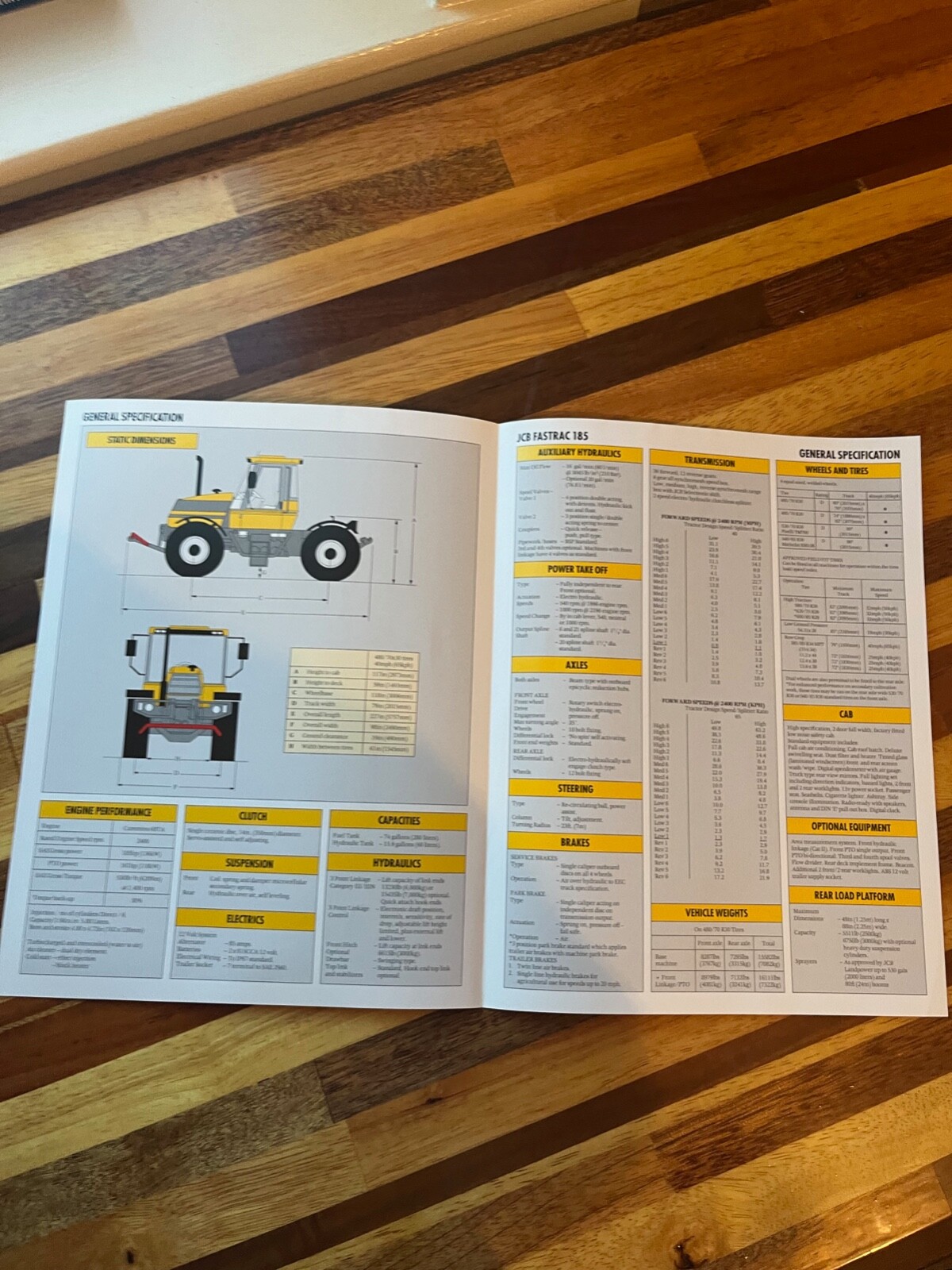 1995 JCB Fastrac 185 Tractor Specifications Agricultural Sales Brochure
