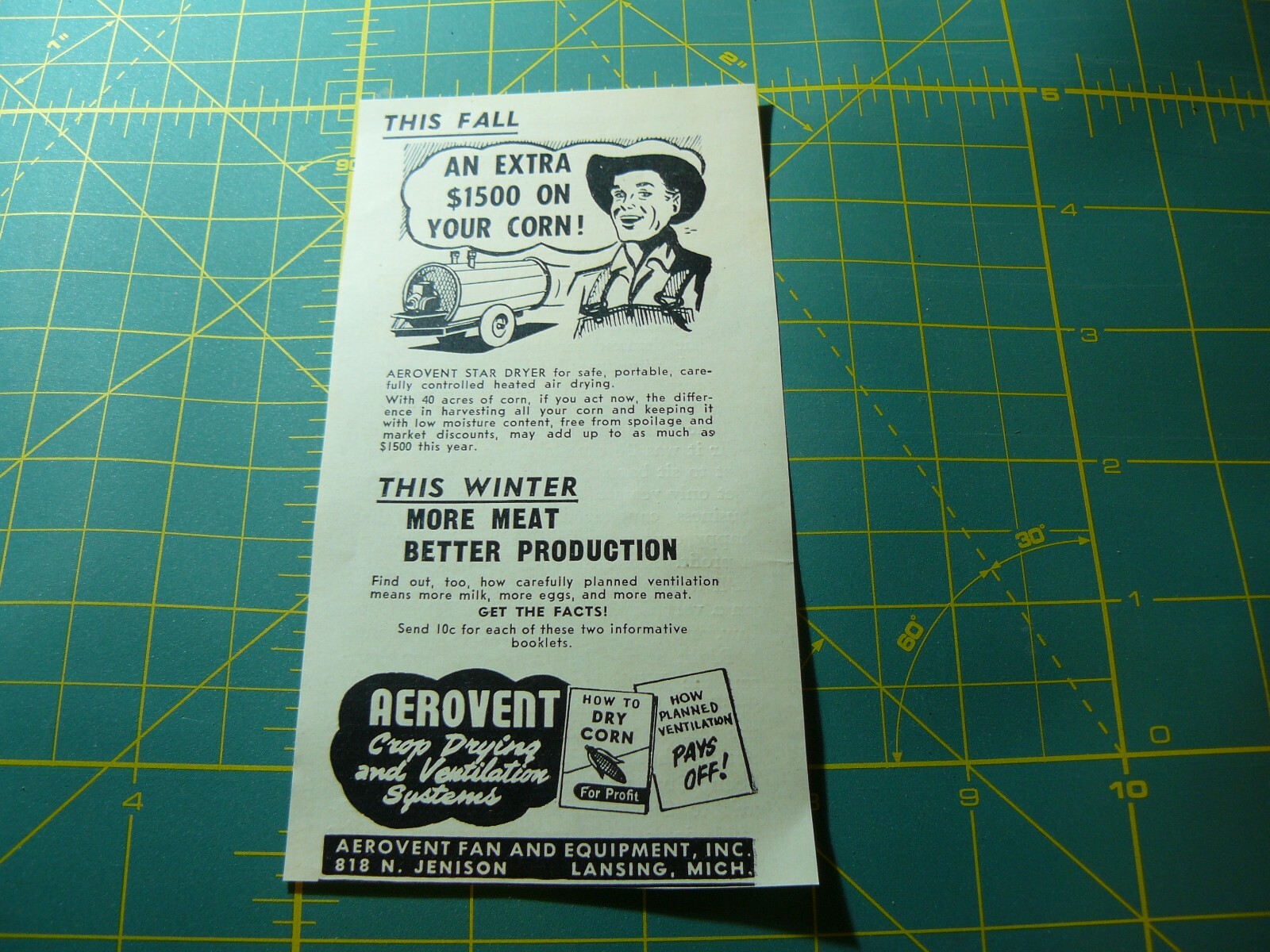 The FARM QUARTERLY -Autumn 1953- AEROVENT FAN – CROP DRYING & VENT / Lansing, MI