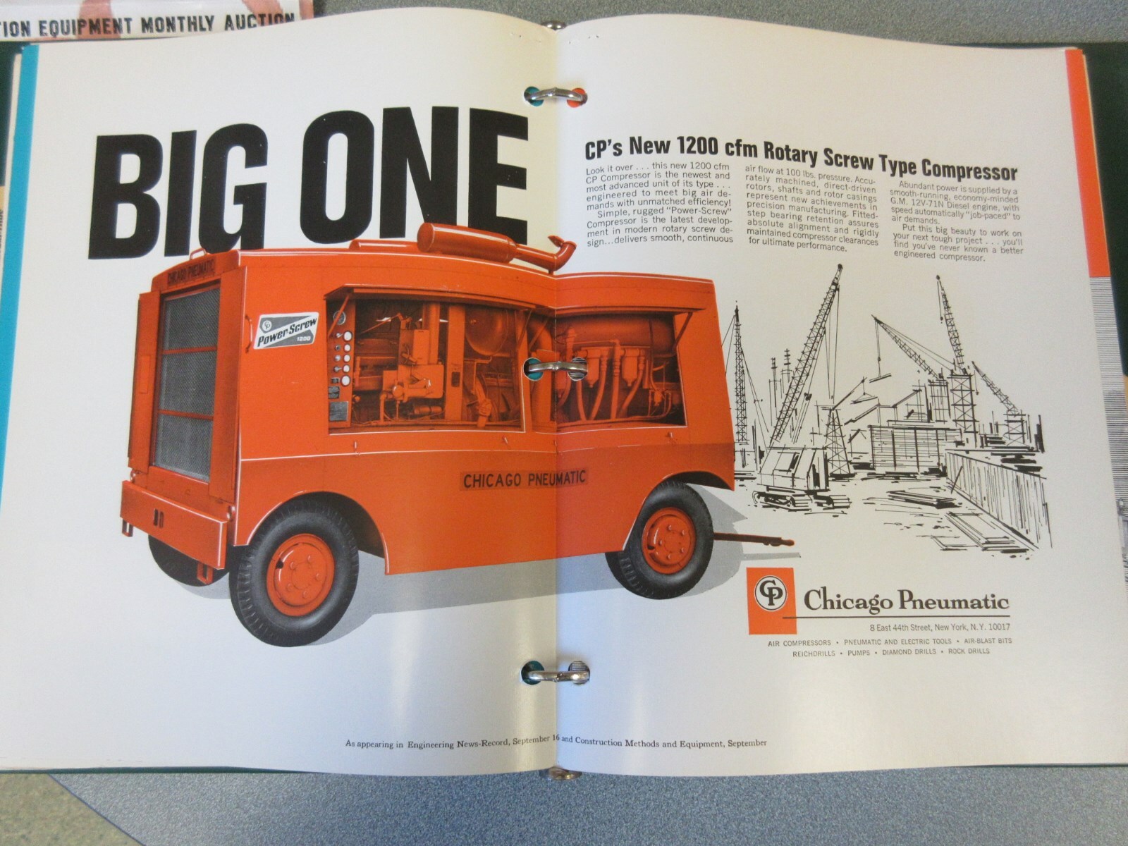 Old Chicago Pneumatic 1200 CFM Air Compressor Information