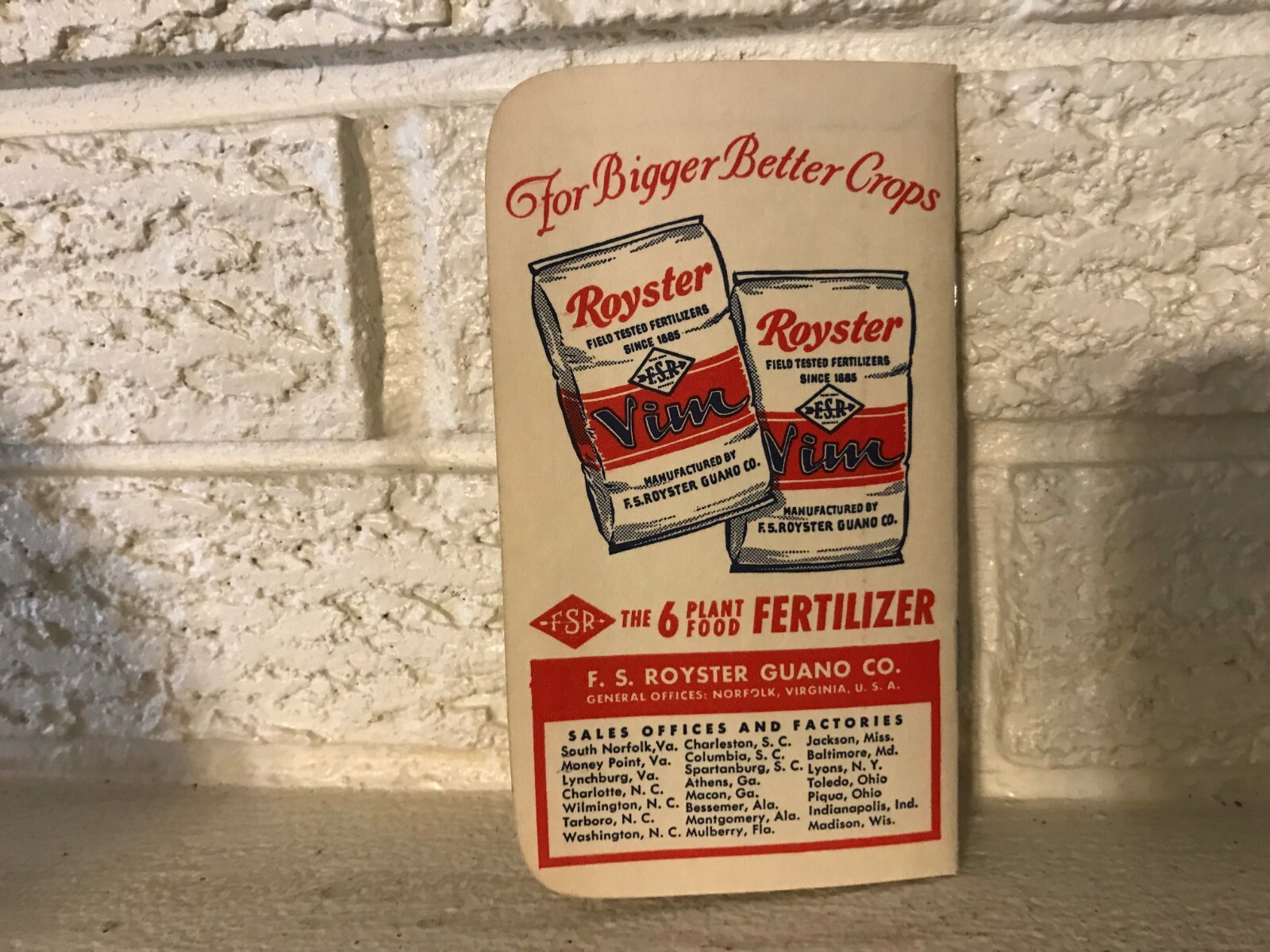 Royster Plant food Advertising FArmers Reference Notebook Circa 1959 NOS