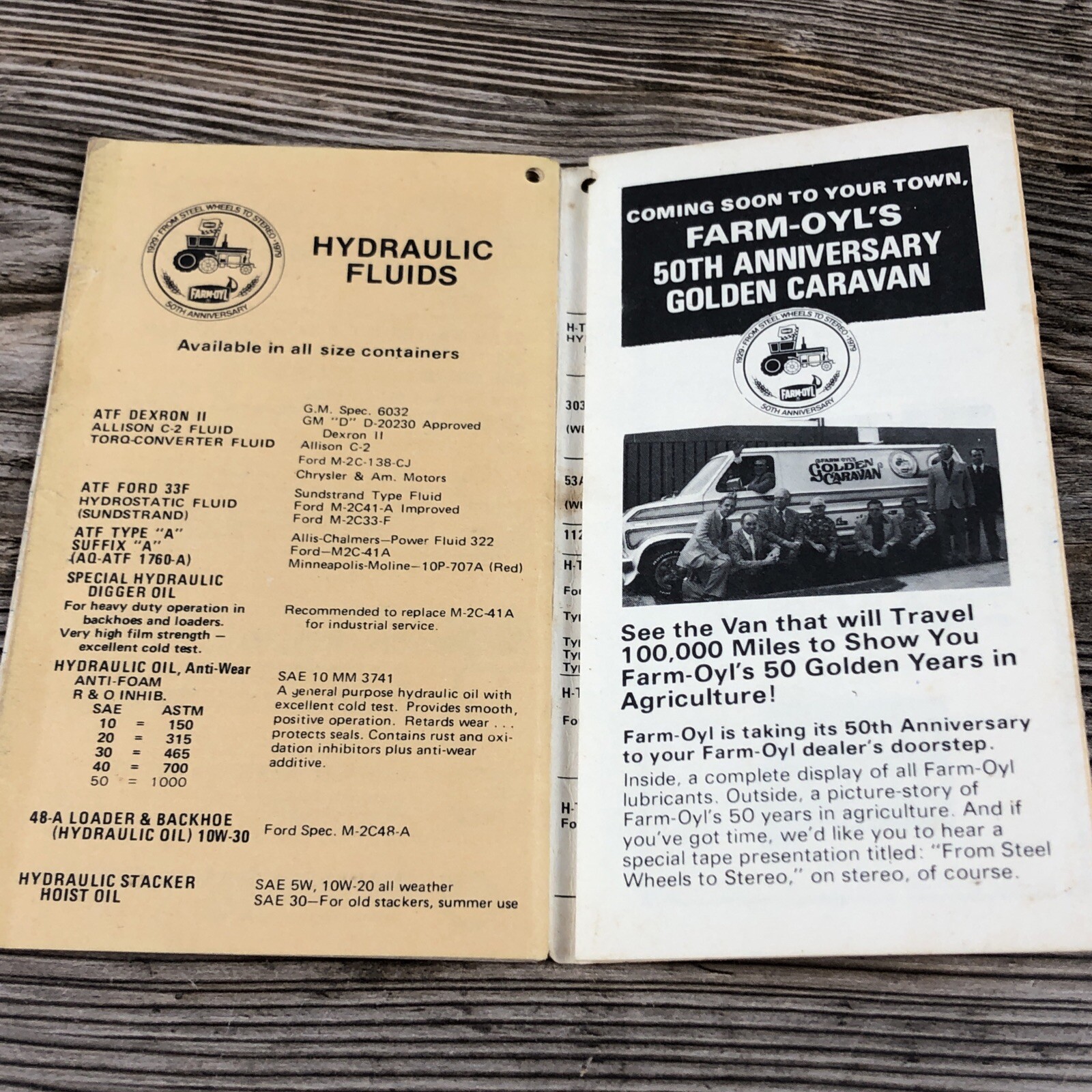 Rare 1979 Farm Oyl 50th Anniversary Agriculture Advertising Notepad Booklet