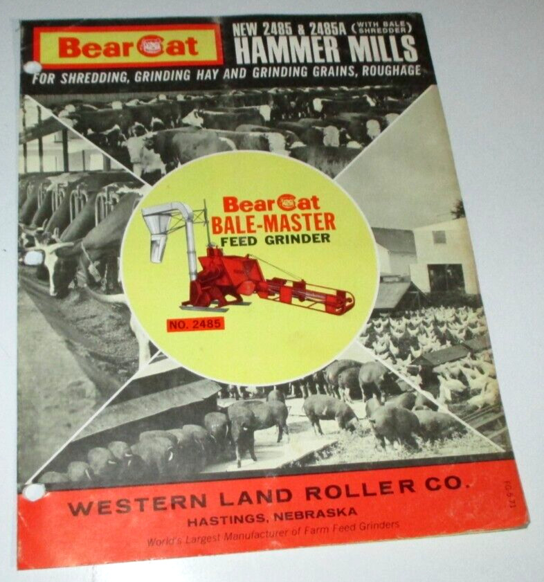 Bear Cat 2485 2485A Bale Master Feed Grinder Sales Brochure Literature 5-71
