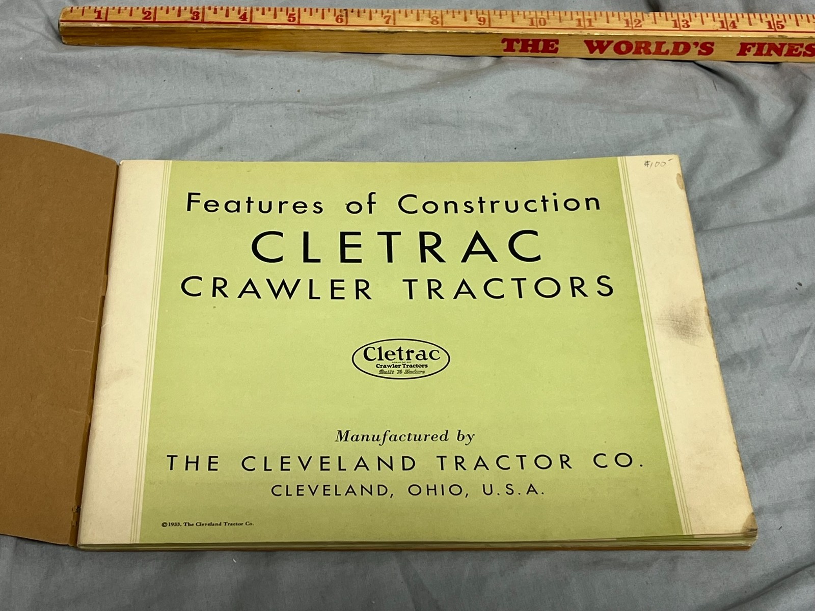 1933 CLETRAC Crawler 35 Tractor Oliver Dealer sales Brochure Catalog 56 pages
