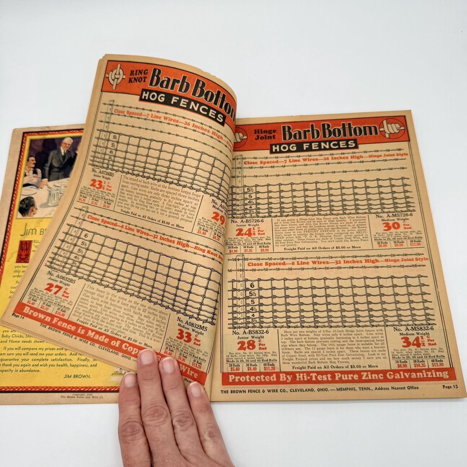 JIM BROWN&rsquo;S 1935 BARGAIN BOOK – THE BROWN FENCE & WIRE CO.- Catalog