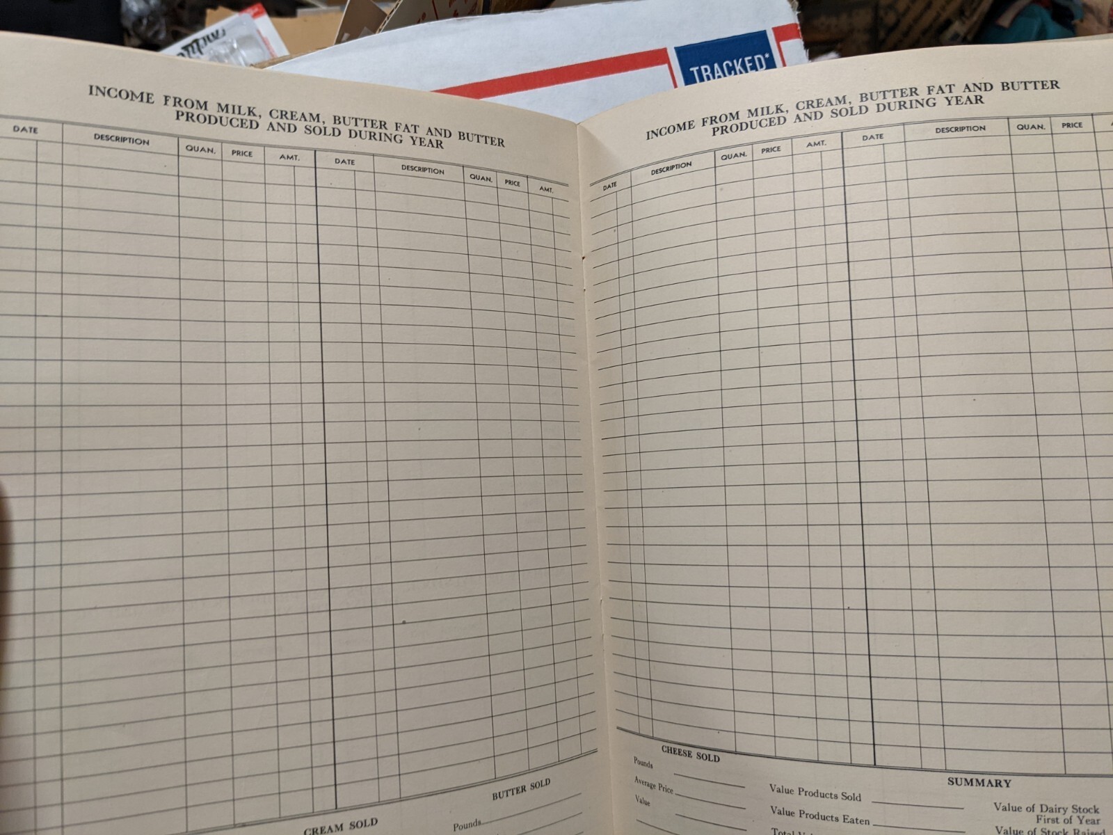 1930&rsquo;s Farm Accounting Book Keystone Steel & Wire, Steenhusen Hdw & Imp Irwin IA