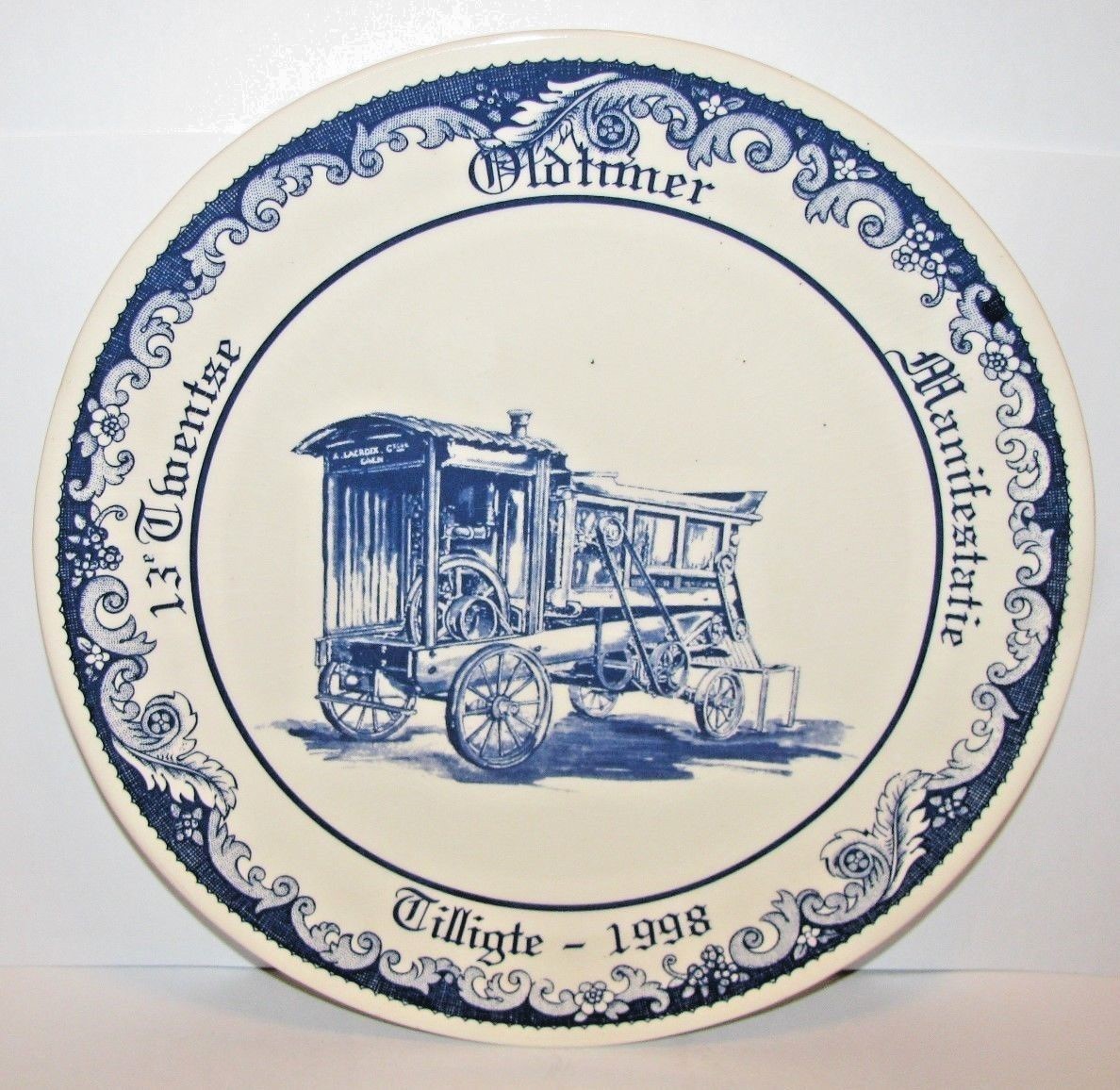 Vintage 1320 Hay Baler Lacroix ? 1998 Ceramic Plate Delfts Blauw Netherlands