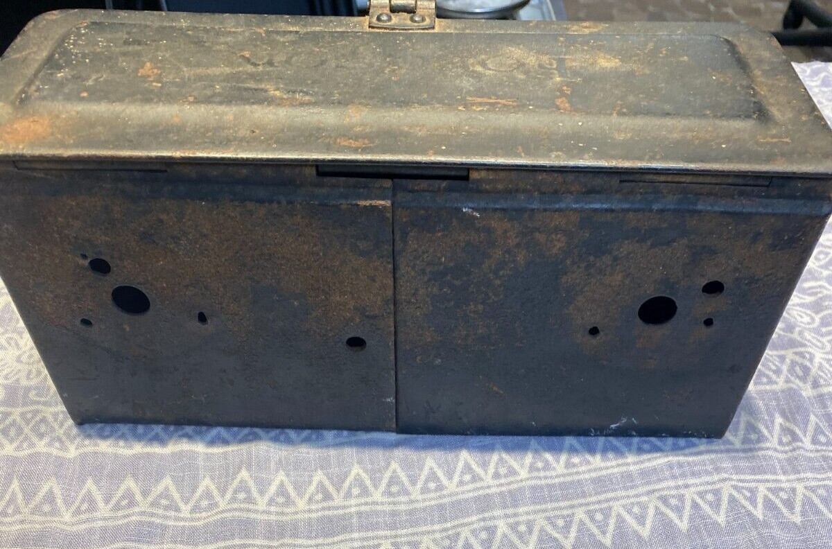 Vtg Fordson Tractor Tool Utility Box Antique Farm Collectible Embossed