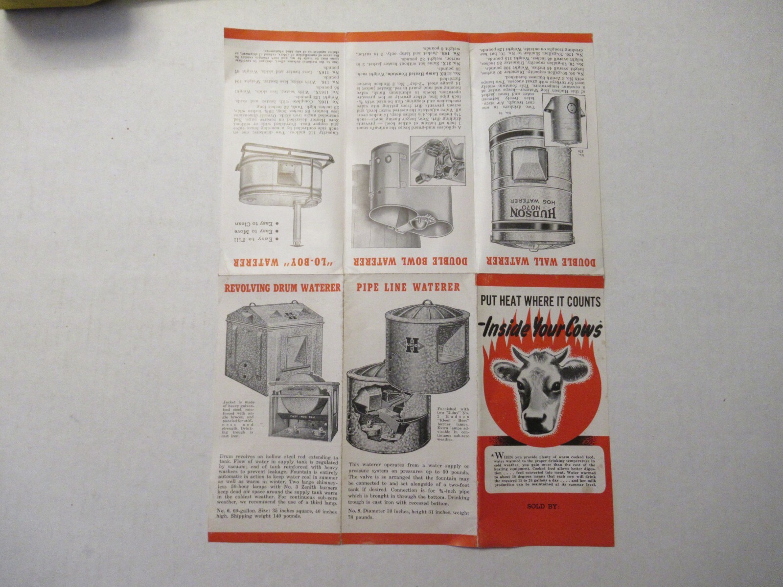 Hudson Manufacturing Co. Advertising Hog Waterers Heaters.