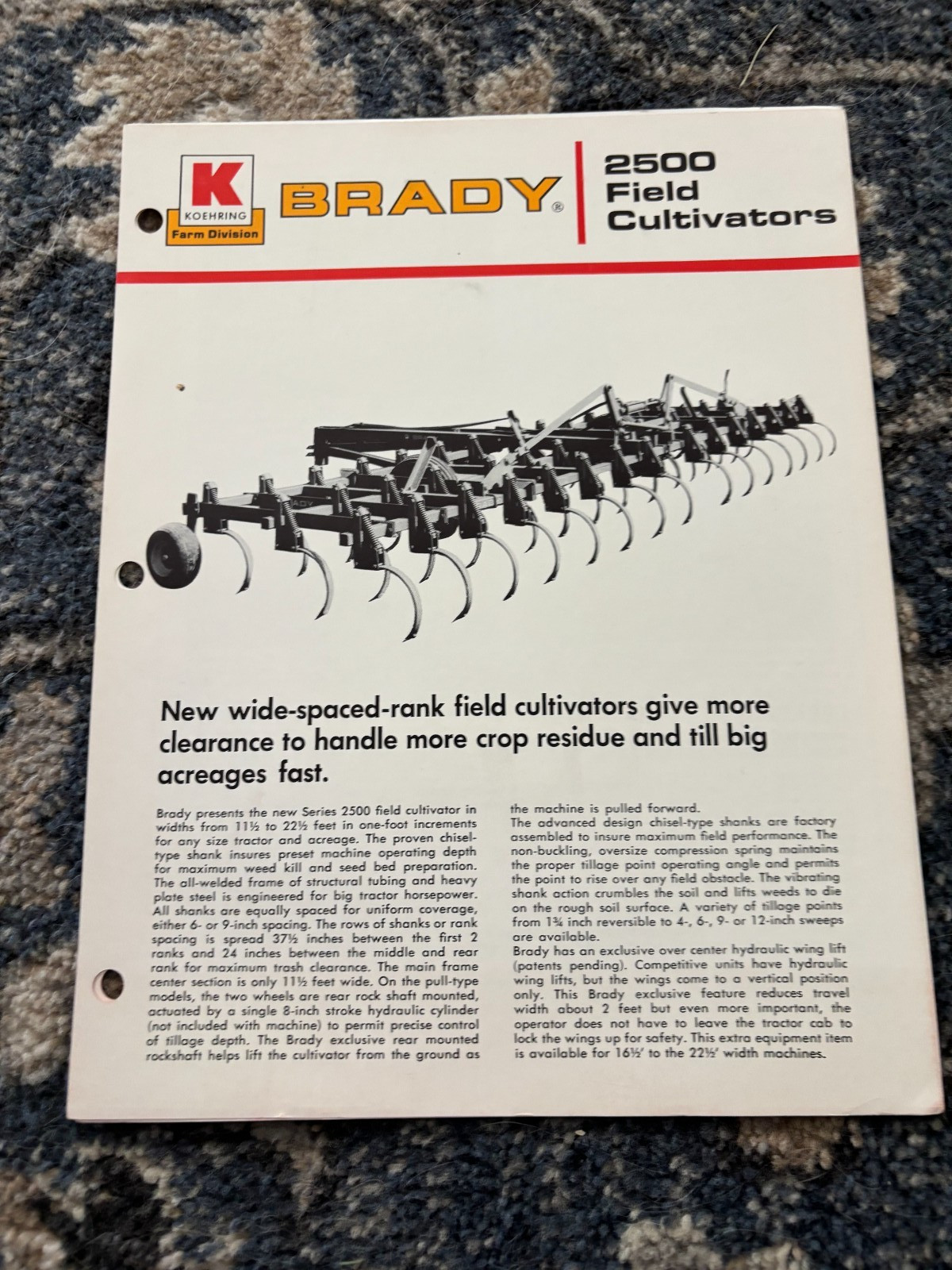 Brady 2500 Field Cultivator Brochure AMIL26