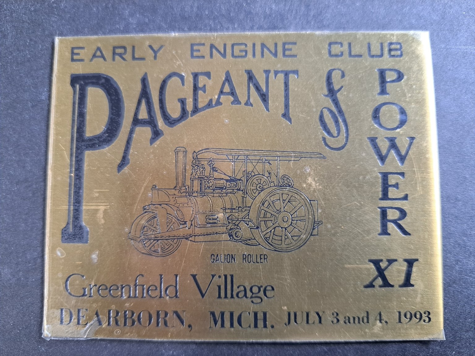 Early Engine Club Pageant of Power Galion Roller Metallic Decal 1993