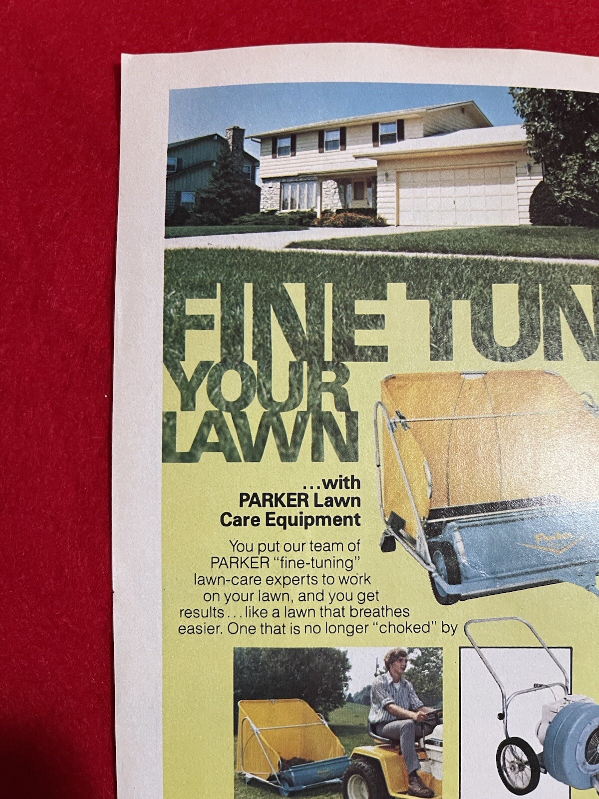 Vintage 1981 Parker Lawn Sweeper Print Ad