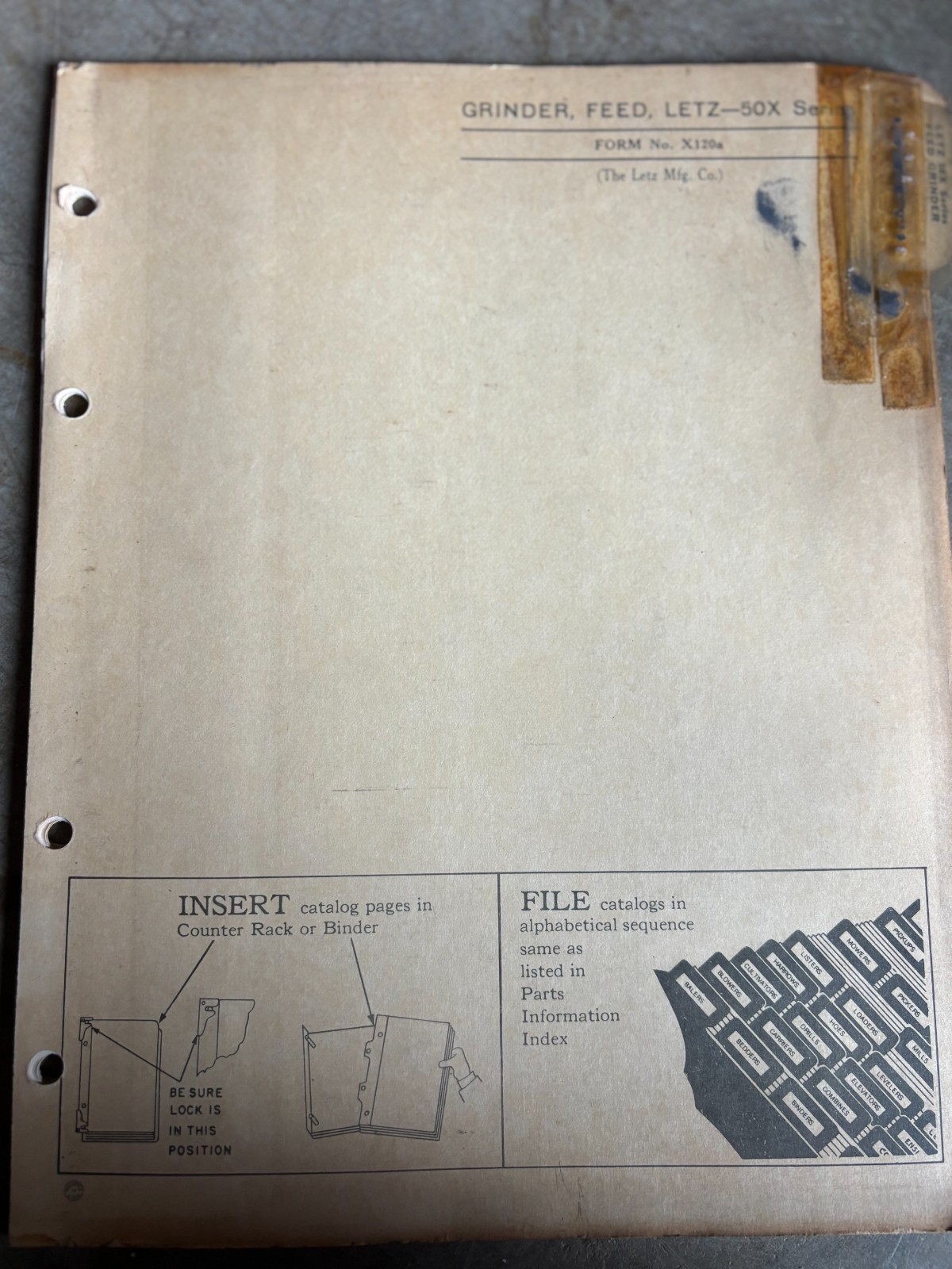 John Deere Letz 50X Series Feed Grinder Parts Book Manual AMIL26