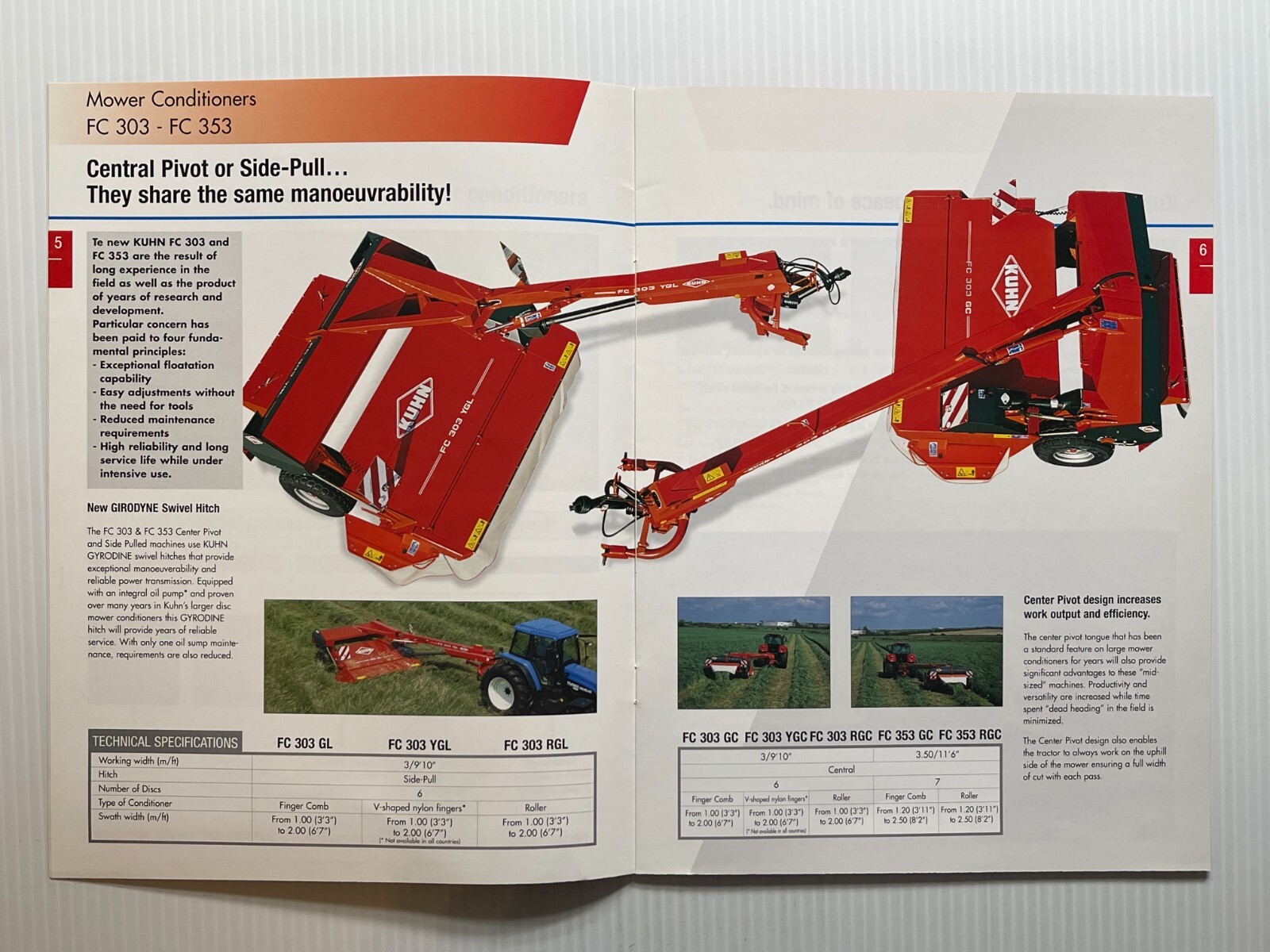 KUHN – FC Mower Conditioners (FC 303 FC 353) – Sales Brochure *Original 2004*